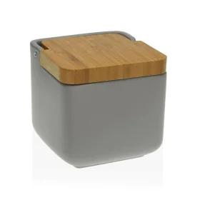 Salt Shaker with Lid Versa Grey Bamboo Dolomite (11,7 x 11 x 11,7 cm) by Versa, Dispensers for dressings and spices - Ref: S3...