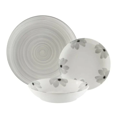 Tableware Versa Flores Grey 18 Pieces Porcelain by Versa, Combination Sets - Ref: S3409604, Price: 40,12 €, Discount: %