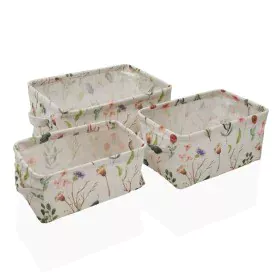 Set de basket Versa Sansa Rectangulaire 28 x 18 x 14 cm Textile de Versa, Rangements pour produits cosmétiques - Réf : S34104...