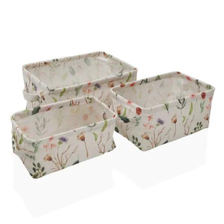 Basket set Versa Sansa Rectangular 28 x 18 x 14 cm Textile by Versa, Cosmetic Organisers - Ref: S3410416, Price: 10,47 €, Dis...