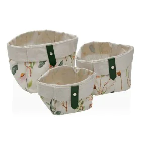 Basket set Versa Sansa Squared 14 x 14 x 14 cm Textile by Versa, Cosmetic Organisers - Ref: S3410417, Price: 7,31 €, Discount: %