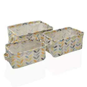 Basket set Versa Erin Rectangular 28 x 18 x 14 cm Textile by Versa, Cosmetic Organisers - Ref: S3410418, Price: 10,04 €, Disc...