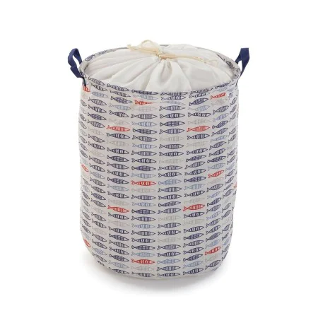 Panier à linge Versa Poissons Polyester Textile (38 x 48 x 38 cm) de Versa, Corbeilles à linge - Réf : S3410420, Prix : 10,02...