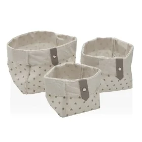 Basket set Versa Stars Polyester 14 x 14 x 14 cm Textile by Versa, Cosmetic Organisers - Ref: S3410425, Price: 7,31 €, Discou...