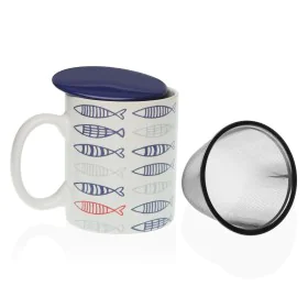 Tasse avec filtre pour infusions Versa Poissons Porcelaine Grès de Versa, Tasses - Réf : S3410458, Prix : 7,85 €, Remise : %