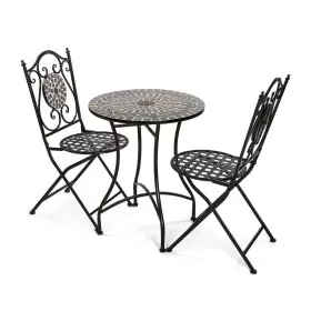 Ensemble Table + 2 Chaises Versa Neilos Noir 60 x 71 x 60 cm de Versa, Salons de jardin - Réf : S3410478, Prix : 172,12 €, Re...