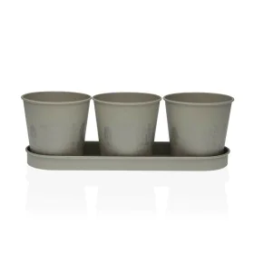 Pot Versa Gris Triple Métal (11 x 33 cm) de Versa, Pots de fleurs - Réf : S3410539, Prix : 10,65 €, Remise : %