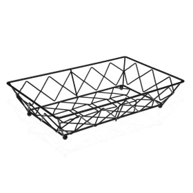 Fruit Bowl Versa Rectangular Black Metal Steel (20 x 7 x 32 cm) by Versa, Bowls and large cups - Ref: S3410574, Price: 7,85 €...