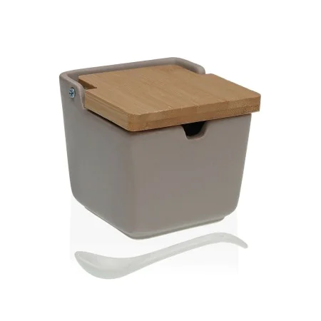 Sugar Bowl Versa Grey 8,8 x 8,5 x 8,8 cm Ceramic by Versa, Sugar and milk - Ref: S3410981, Price: 6,17 €, Discount: %