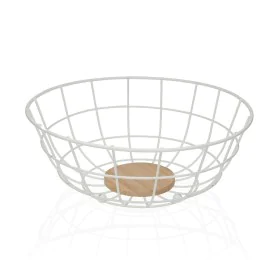 Fruit Bowl Versa White 28 x 12 x 28 cm Wood Rubber wood Steel Iron by Versa, Bowls and large cups - Ref: S3411042, Price: 7,6...