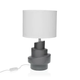 Desk lamp Versa Grey White Ceramic 40 W 20 x 35 cm by Versa, Bedside and Table Lamps - Ref: S3411165, Price: 23,46 €, Discoun...