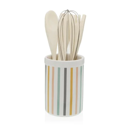 Pot for Kitchen Utensils Versa Jasper Ceramic 10 x 15 x 10 cm by Versa, Shelves and supports - Ref: S3411213, Price: 8,52 €, ...