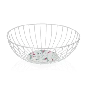 Fruit Bowl Versa Acebo White Metal Steel MDF Wood 28 x 10 x 28 cm by Versa, Bowls and large cups - Ref: S3411309, Price: 9,04...