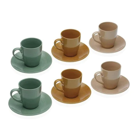 Set of 6 teacups with plates Versa Ceramic by Versa, Cups - Ref: S3411333, Price: 19,66 €, Discount: %