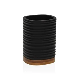 Toothbrush Holder Versa Black Resin Bamboo 7,6 x 10,6 x 6,7 cm by Versa, Stands and dispensers - Ref: S3411466, Price: 6,79 €...