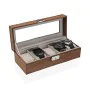 Boîte d'horloge Versa Marron Velours Bois Cuir Synthétique Miroir Bois MDF 10 x 7,2 x 25,5 cm de Versa, Ecrins pour montres -...