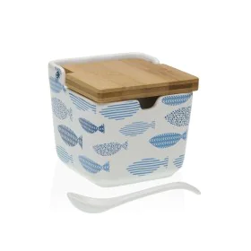 Sugar Bowl Versa Aqua Fish Ceramic 8,8 x 8,5 x 8,8 cm by Versa, Sugar and milk - Ref: S3411911, Price: 7,34 €, Discount: %