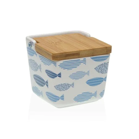 Salt Shaker with Lid Versa Aqua Fish Ceramic 8,8 x 8,5 x 8,8 cm by Versa, Dispensers for dressings and spices - Ref: S3411912...