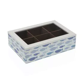 Caixa para Infusões Versa Peixes Madeira 17 x 7 x 24 cm de Versa, Arrumação para chá e café - Ref: S3412017, Preço: 9,38 €, D...