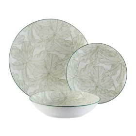 Set de Vajilla Versa Palmera 18 Piezas Verde Porcelana de Versa, Vajillas combinadas - Ref: S3412077, Precio: 36,11 €, Descue...