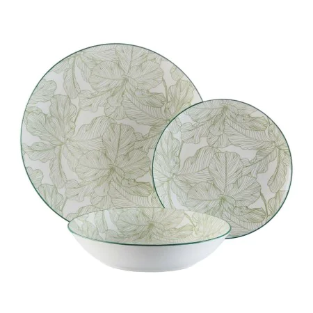 Conjunto de Louça Versa Palmeira 18 Peças Verde Porcelana de Versa, Louças combinadas - Ref: S3412077, Preço: 36,82 €, Descon...