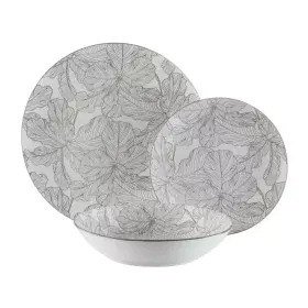 Dinnerware Set Versa Palm tree 18 Pieces Grey Porcelain by Versa, Combination Sets - Ref: S3412078, Price: 36,82 €, Discount: %