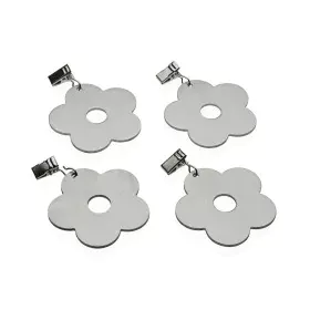 Molletta per Mantenere la Tovaglia Versa Metallo Lega di Zinco 7 x 6,8 cm Fiore 4 Pezzi di Versa, Ganci fermatovaglia - Rif: ...