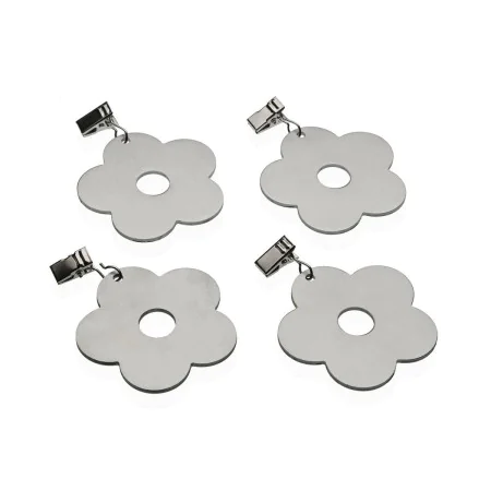 Molletta per Mantenere la Tovaglia Versa Metallo Lega di Zinco 7 x 6,8 cm Fiore 4 Pezzi di Versa, Ganci fermatovaglia - Rif: ...