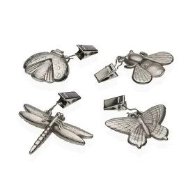 Pinza Sujeta Manteles Versa Metal Aleación de Zinc 7 x 6,8 cm Insectos 4 Piezas de Versa, Pinzas para mantel - Ref: S3412354,...