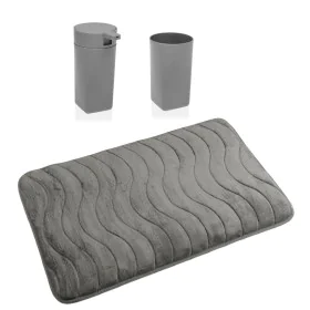 Conjunto de Banho Versa Cinzento Polipropileno 45 x 2 x 75 cm Moderno de Versa, Jogos de acessórios para casa de banho - Ref:...