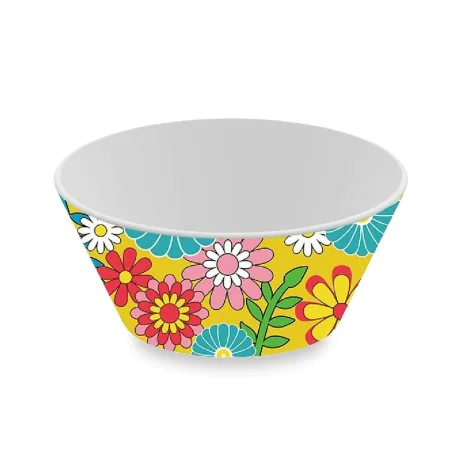 Salad Bowl Versa Yellow Polyethylene RPET Ø 10,9 cm Flowers by Versa, Bowls and large cups - Ref: S3412430, Price: 6,79 €, Di...