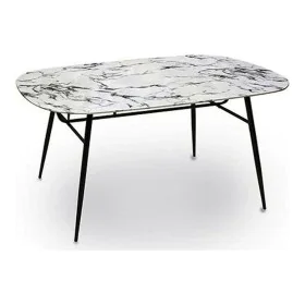 Table d'appoint Blanc Noir Métal Verre trempé 90 x 76,5 x 160 cm de Gift Decor, Tables de service - Réf : S3602650, Prix : 10...