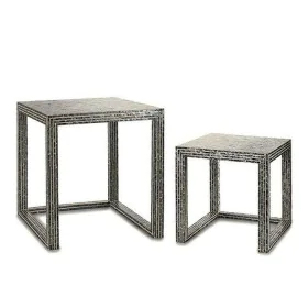 Table d'appoint Gris Nacre noire Contre-plaqué (2 Pièces) de Gift Decor, Tables de service - Réf : S3603676, Prix : 95,18 €, ...