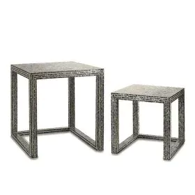 Side table Grey Mother of pearl Particleboard (2 Pieces) by Gift Decor, Side Tables - Ref: S3603676, Price: 105,08 €, Discoun...