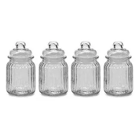 Pot en verre 4 Unités Transparent Ø 7,5 x 12,5 cm 300 ml de Vivalto, Stockage des aliments - Réf : S3605257, Prix : 5,03 €, R...