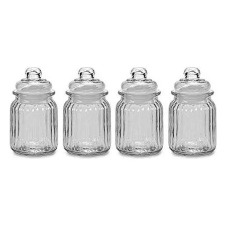 Glass Jar 4 Units Transparent Ø 7,5 x 12,5 cm 300 ml by Vivalto, Food storage - Ref: S3605257, Price: 5,03 €, Discount: %