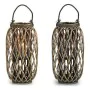 Candleholder Brown wicker Glass 11,5 x 12 cm by Gift Decor, Candelabras and candle holders - Ref: S3606134, Price: 20,28 €, D...