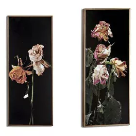 Painting Golden Flowers Black Particleboard (21,2 x 2 x 51,2 cm) by Gift Decor, Wall Pediments - Ref: S3606487, Price: 8,77 €...