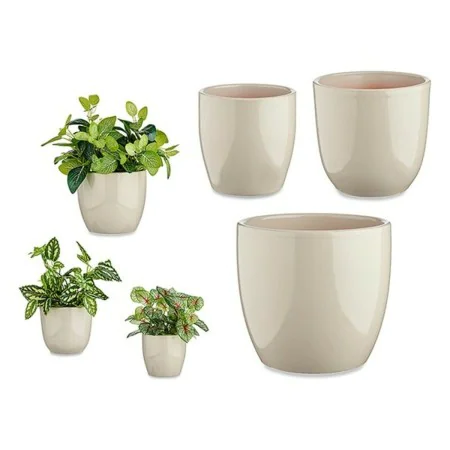 Set of pots Grey Clay (3 Pieces) (22,5 x 18,5 x 22,5 cm) by Ibergarden, Flower Pots - Ref: S3606590, Price: 13,62 €, Discount: %