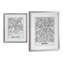 Pintura Londres New York Prata Madeira Vidro (43 x 3 x 53 cm) de Gift Decor, Frontões decorativos - Ref: S3608320, Preço: 16,...