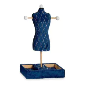 Joyero de Pie Azul Rombos Terciopelo Madera (12 x 40 x 24 cm) de Gift Decor, Organizadores de joyas - Ref: S3608799, Precio: ...