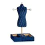 Jewellery Stand Blue Rhombus Velvet Wood (12 x 40 x 24 cm) by Gift Decor, Wardrobe Jewellery Organisers - Ref: S3608799, Pric...