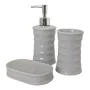 Set da Bagno 89457 Onde Ceramica Grigio Metallo (3 pcs) di Berilo, Set di accessori per il bagno - Rif: S3608907, Prezzo: 9,6...