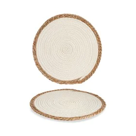 Individuais Branco/Castanho 35 x 1 x 35 cm Natural Branco de Gift Decor, Toalhas de mesa individuais - Ref: S3609001, Preço: ...