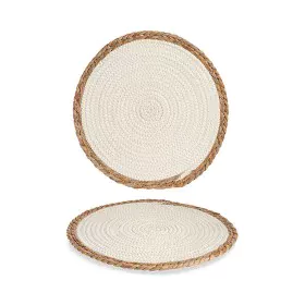 Individuais Branco/Castanho 35 x 1 x 35 cm Natural Branco de Gift Decor, Toalhas de mesa individuais - Ref: S3609001, Preço: ...