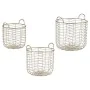 Lot de paniers Doré Métal (3 pcs) de Gift Decor, Boîtes - Réf : S3609028, Prix : 43,04 €, Remise : %