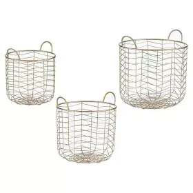 Lot de paniers Doré Métal (3 pcs) de Gift Decor, Boîtes - Réf : S3609028, Prix : 42,35 €, Remise : %