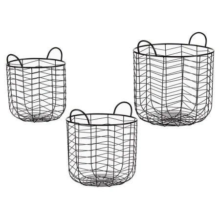 Set of Baskets Black Metal (3 pcs) by Gift Decor, Boxes - Ref: S3609029, Price: 43,04 €, Discount: %