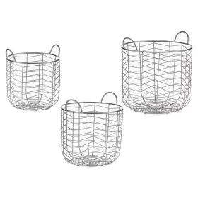 Conjunto de Cestos Prateado Metal (3 pcs) de Gift Decor, Caixas - Ref: S3609030, Preço: 42,35 €, Desconto: %