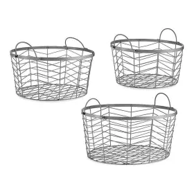 Juego de Cestos Plateado Metal 40 x 18 x 40 cm (3 pcs) de Gift Decor, Cajas - Ref: S3609033, Precio: 21,99 €, Descuento: %